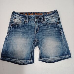 Rock Revival Women's Julee Distressed Shorts in Size 25 Sawtooth Pockets